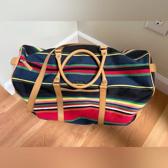 Y2K Kate Spade Striped Multicolor Duffel Bag - Picture 3 of 11